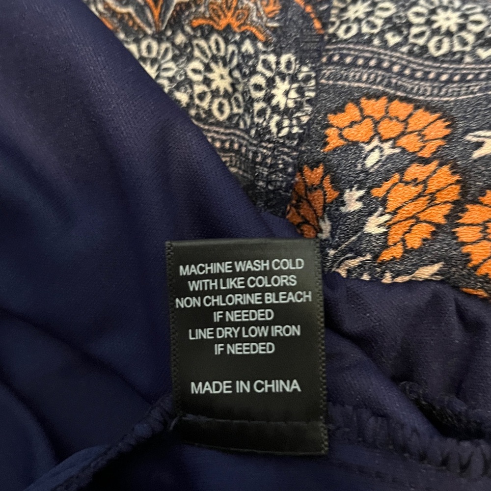 Crystal Sky Ethnic Inspired Halter-Neck Jumpsuit in Navy and Orange NWT Junior 9 - Picture 9 of 9